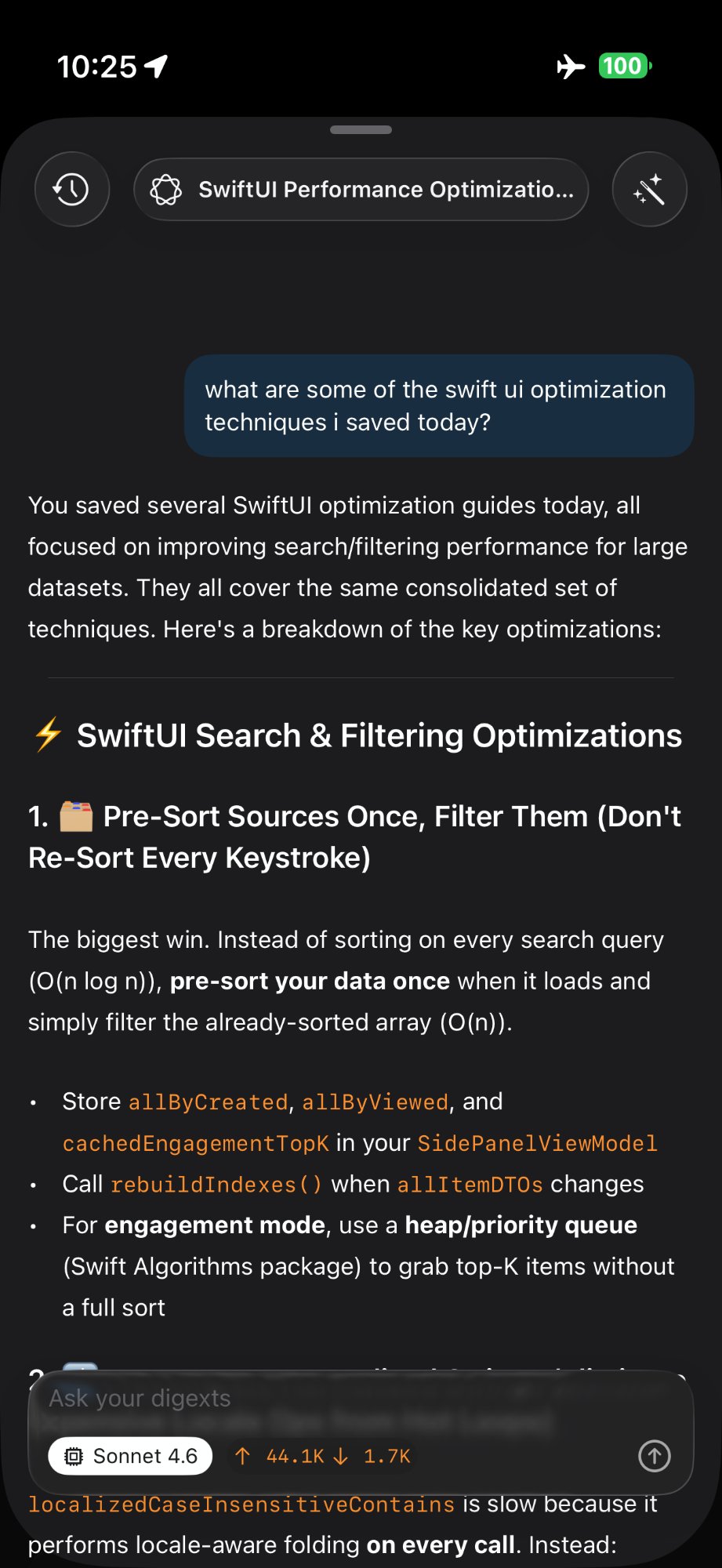 LLM chat querying saved content